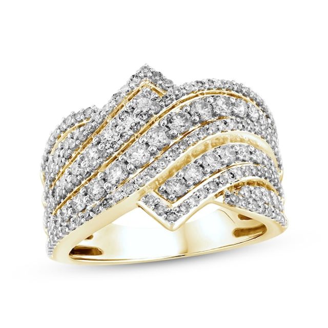 Diamond Bypass Ring 1-1/2 ct tw 14K Yellow Gold