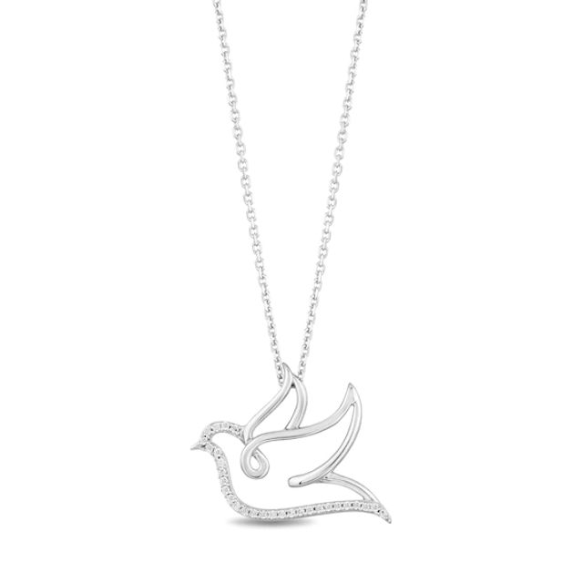 Hallmark Diamonds Angel Necklace 1/20 ct tw Sterling Silver 18