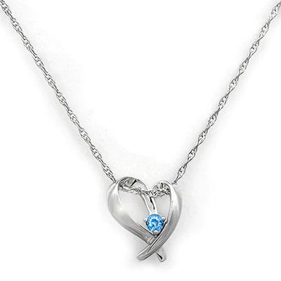 Birthstone Heart Necklace (1 Stone)