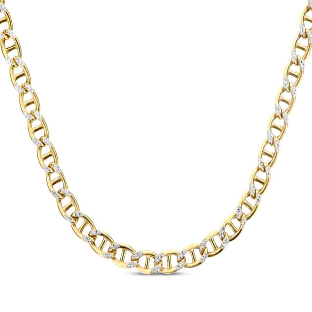Diamond-Cut Hollow Mariner Chain Necklace 14K Yellow Gold 20”