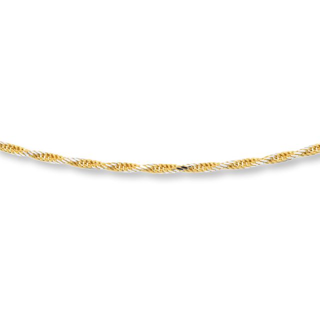 Solid Rope Chain 10K Two-Tone Gold 18"