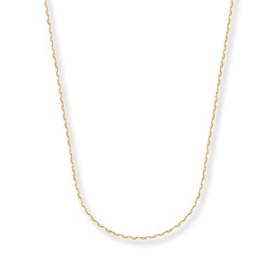 Solid Mariner Chain Necklace 14K Yellow Gold 22"