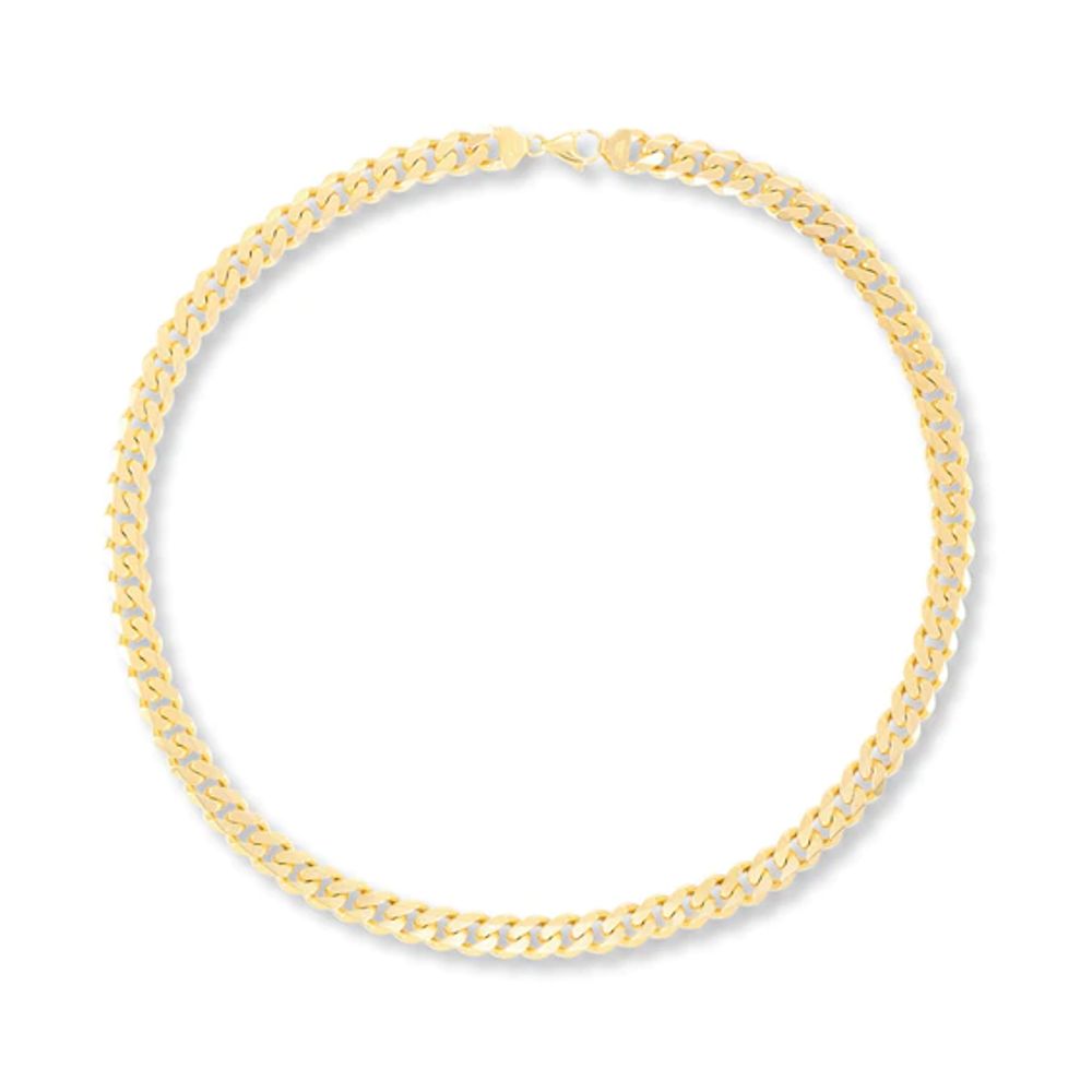 Curb Link Chain Necklace 10K Yellow Gold 24"