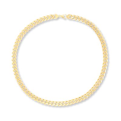 Curb Link Chain Necklace 10K Yellow Gold 24"