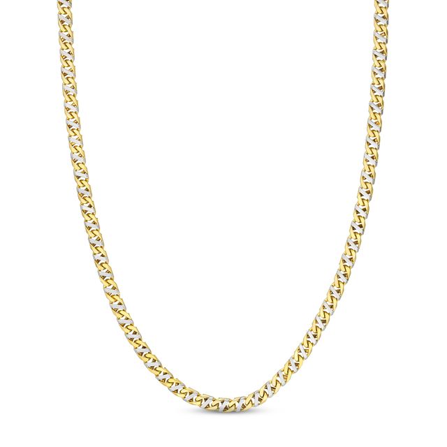 Men's Mariner Link Chain Necklace 10K Two-Tone Gold 20"
