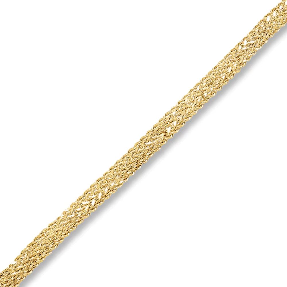 Solid Rope Chain Bracelet 10K Yellow Gold 7.5"