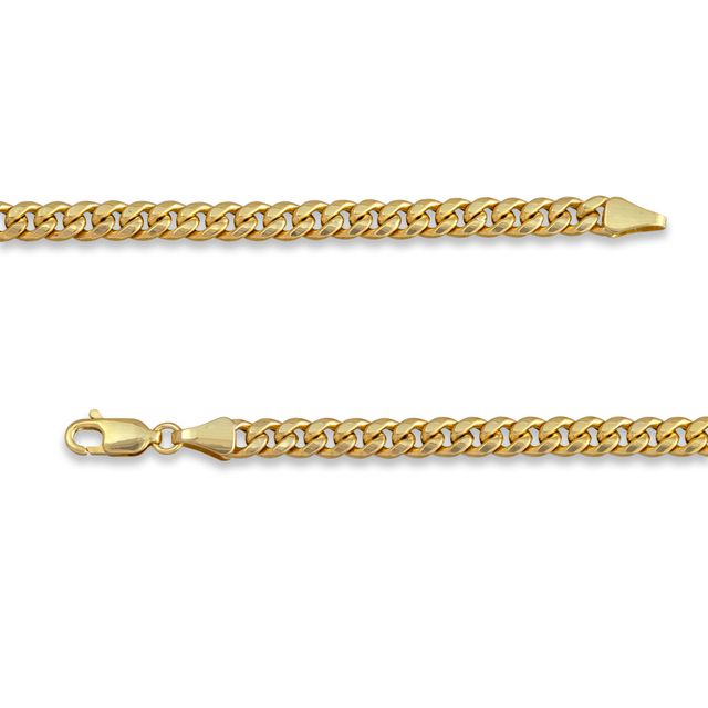 Semi-Solid Curb Chain Bracelet 14K Yellow Gold 7.5"