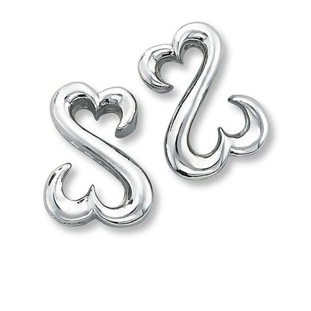 Open Heart Earrings Sterling Silver