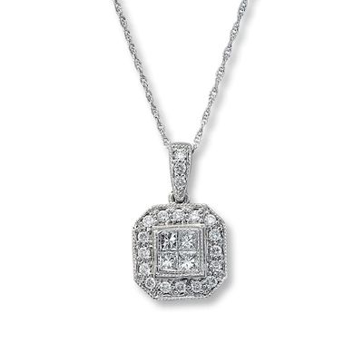 Previously Owned Necklace 1/2 ct tw Diamonds 14K White Gold 18"
