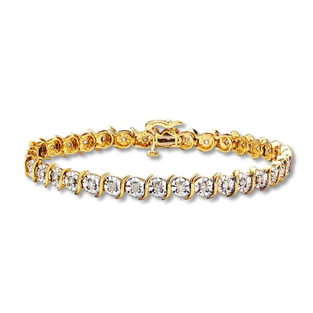Previously Owned Diamond Tennis Bracelet 1 ct tw Round-cut 10K Yellow Gold