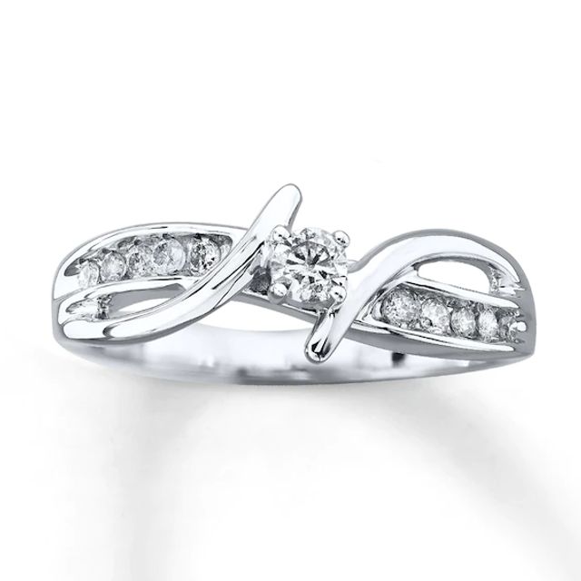Previously Owned Promise Ring 1/4 ct tw Diamonds 10K White Gold