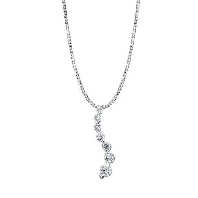 Previously Owned Diamond Necklace 1 Carat tw 14K White Gold