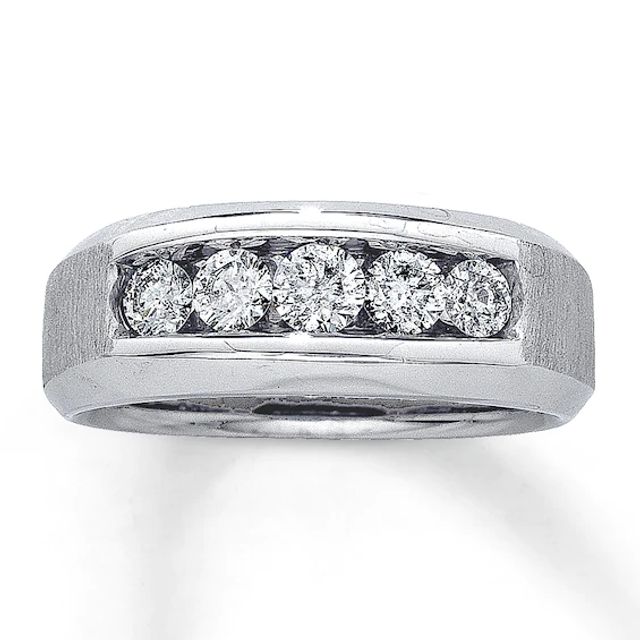 Previously Owned Men's Diamond Ring 1 ct tw Round 14K White Gold