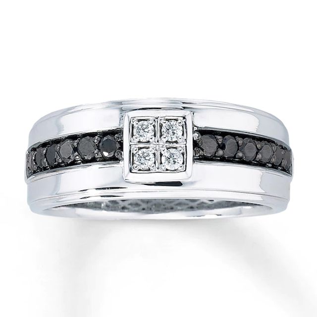 Previously Owned Men's Ring 1/2 ct tw Diamonds 10K White Gold