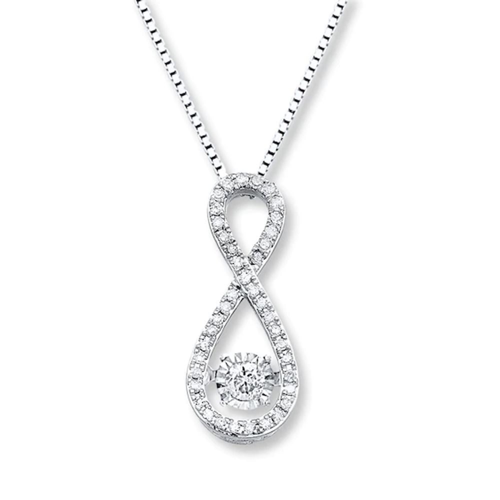 Unstoppable Love Diamond Infinity Necklace 1/3 ct tw 10K White Gold 18