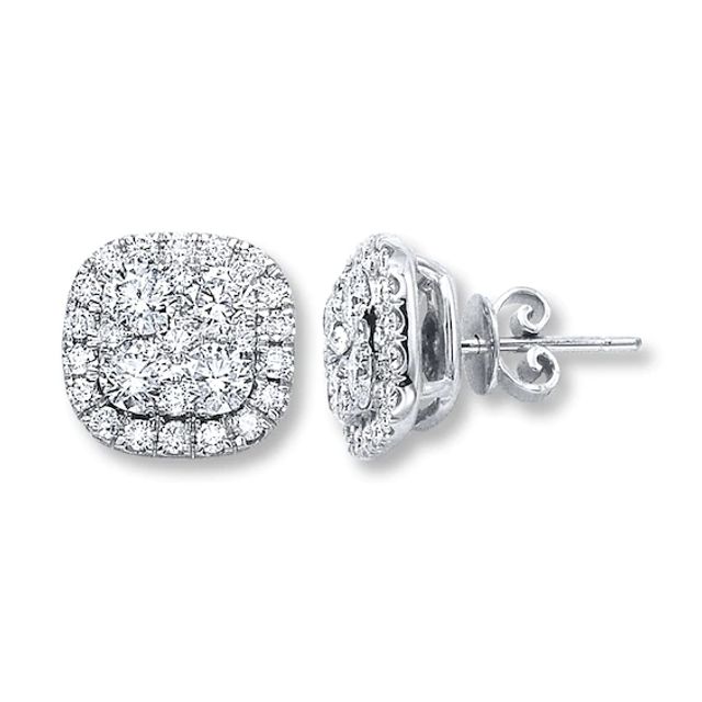 Previously Owned Diamond Earrings 2 ct tw Round-cut 14K White Gold