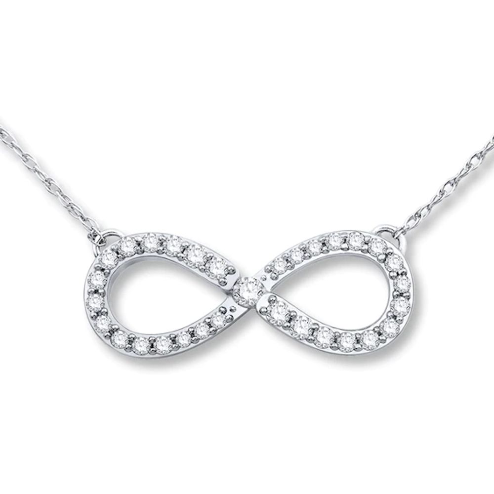 Diamond Accent Double Infinity Knot Pendant in Sterling Silver | Zales