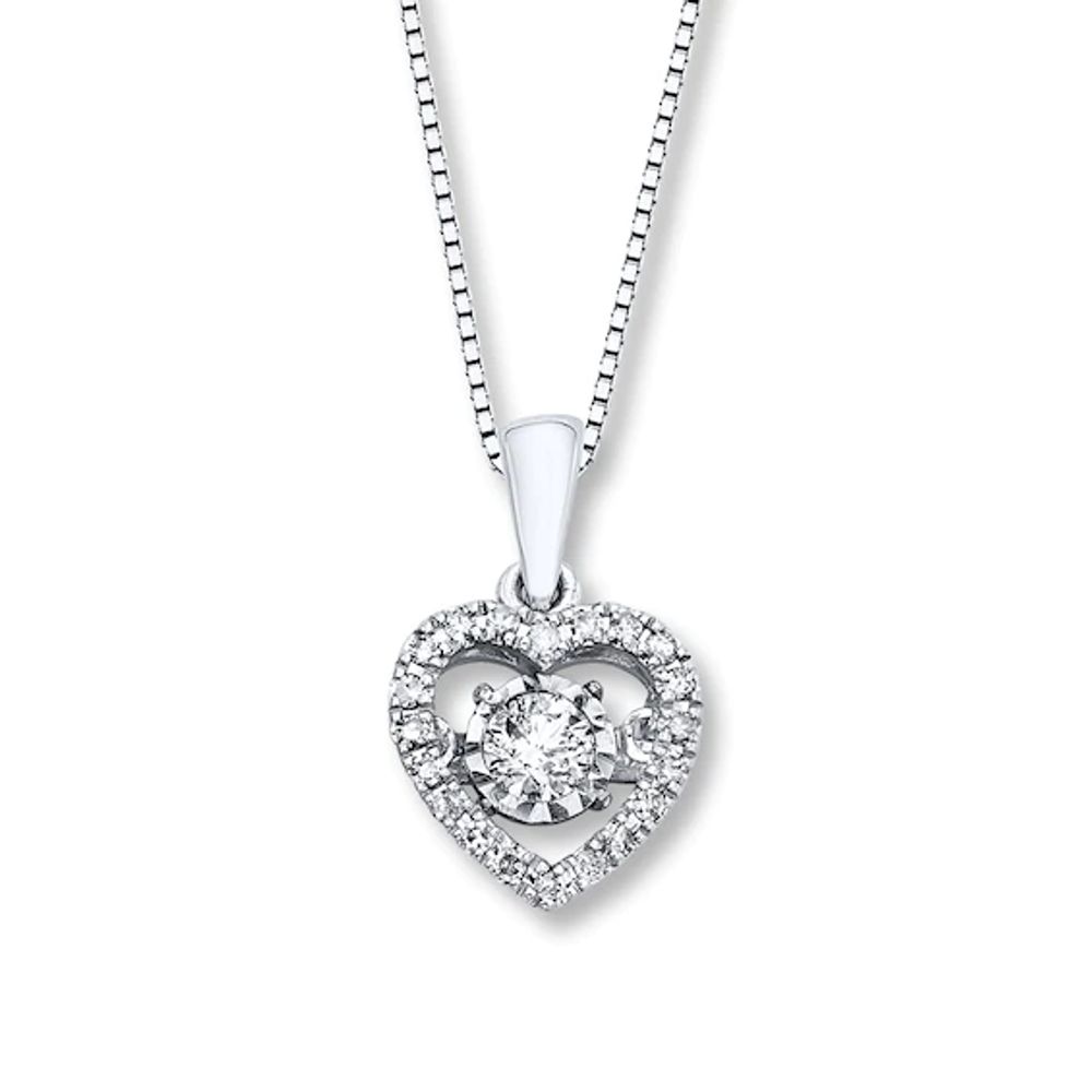 Previously Owned Unstoppable Love 1/4 ct tw Heart Sterling Silver Necklace