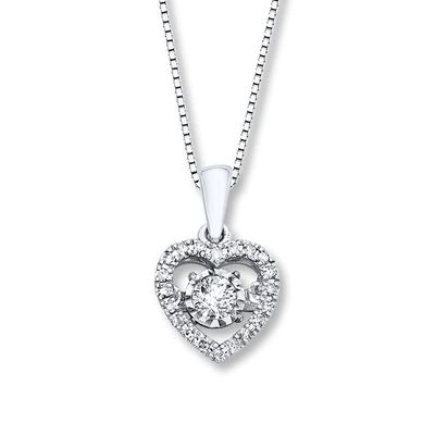 Previously Owned Unstoppable Love 1/4 ct tw Heart Sterling Silver Necklace
