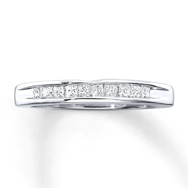 Previously Owned Diamond Wedding Band 1/4 ct tw Princess-cut 14K White Gold - Size 8.75