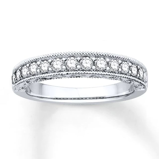 Previously Owned Diamond Anniversary Band 1/2 ct tw Round-cut 14K White Gold - Size 9.25