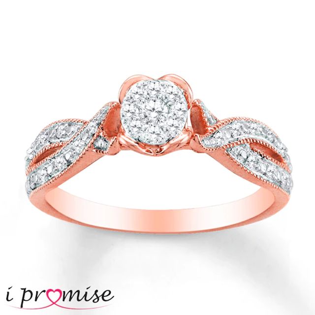 Previously Owned Diamond Ring 1/5 ct tw Round-cut 10K Rose Gold - Size 10.75