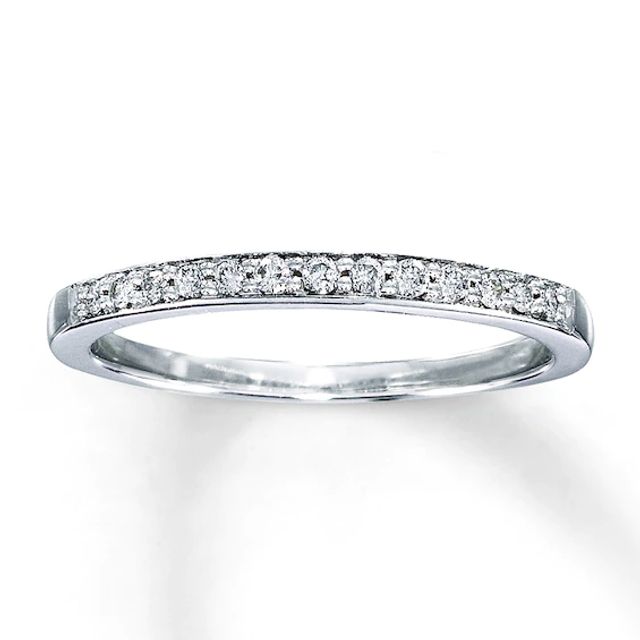 Previously Owned Diamond Anniversary Band 1/8 ct tw Round-cut 10K White Gold - Size 10.75