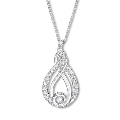 Previously Owned Diamond Necklace 1/5 ct tw 10K White Gold 19"