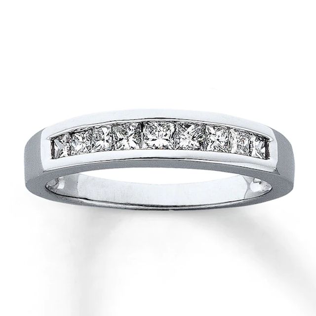 Previously Owned Diamond Anniversary Band 1/2 ct tw Princess-cut 14K White Gold - Size 10.5