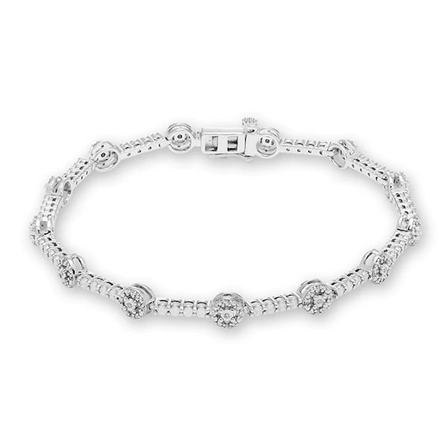 Previously Owned Diamond Bracelet 1/5 ct tw Round-cut Sterling Silver 7.5"