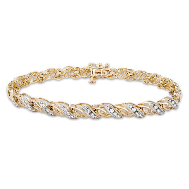 Previously Owned Diamond Bracelet 1 ct tw Round-cut 10K Yellow Gold