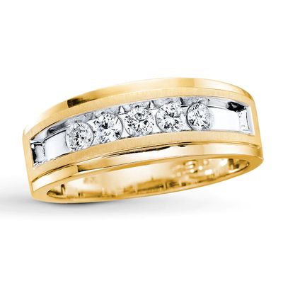 Previously Owned Men's Diamond Wedding Band 1/ ct tw Round-cut 10K Gold