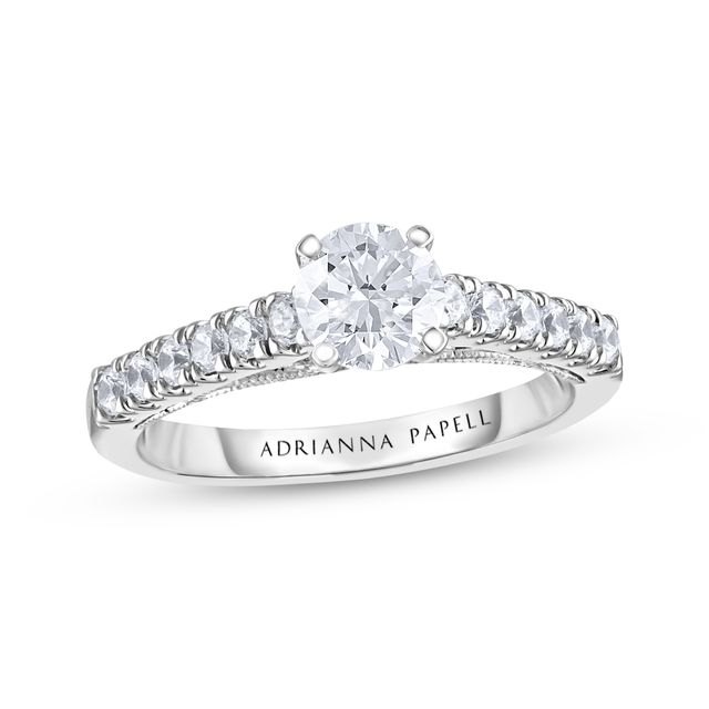 Previously Owned Adrianna Papell Diamond Engagement Ring 1 ct tw Round-cut 14K White Gold