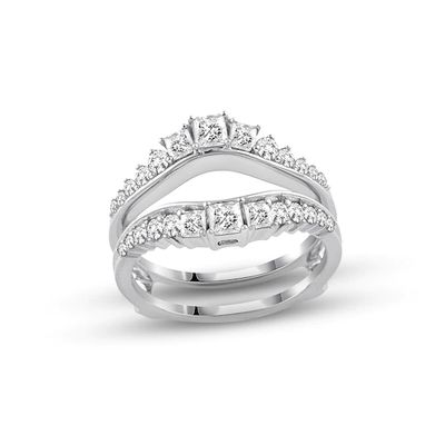 Previously Owned Diamond Enhancer Ring 1 ct tw Princess & Round-cut 14K White Gold