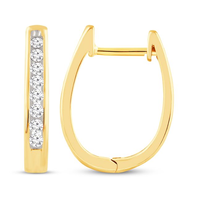 Previously Owned Diamond Hoop Earrings 1/ ct tw 10K Gold