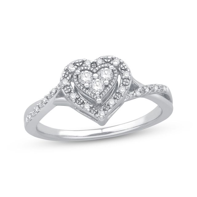 Previously Owned Diamond Heart Ring 1/5 ct tw Sterling Silver