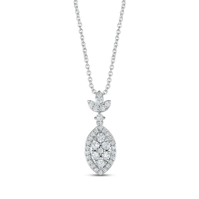 Previously Owned Diamond Necklace 1/2 ct tw Round-cut 10K White Gold 18"