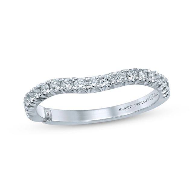 Previously Owned Monique Lhuillier Bliss Diamond Contour Anniversary Band 1/ ct tw Round-cut 18K White Gold