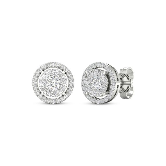 Previously Owned Diamond Stud Earrings 1/ ct tw Round-Cut 10K White Gold