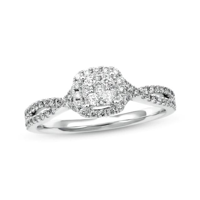 Diamond Promise Ring 1/4 ct tw Round 10K White Gold