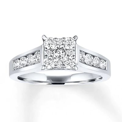 Diamond Engagement Ring 1 ct tw Round-cut 14K White Gold