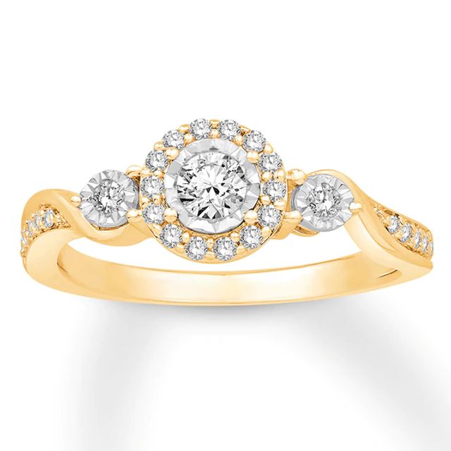 Diamond Engagement Ring 3/8 ct tw Round-cut 10K Two-Tone Gold