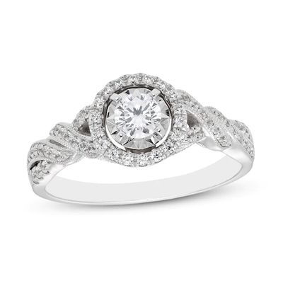 Diamond Engagement Ring 1/2 ct tw 10K White Gold