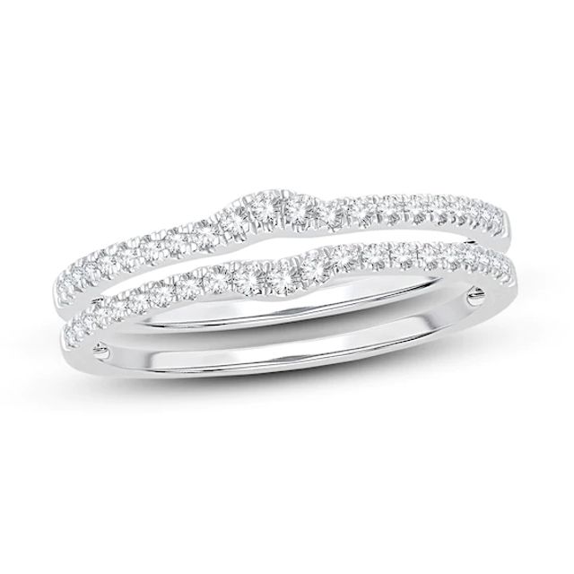 Double Wedding Band 1/4 ct tw Diamonds 14K White Gold