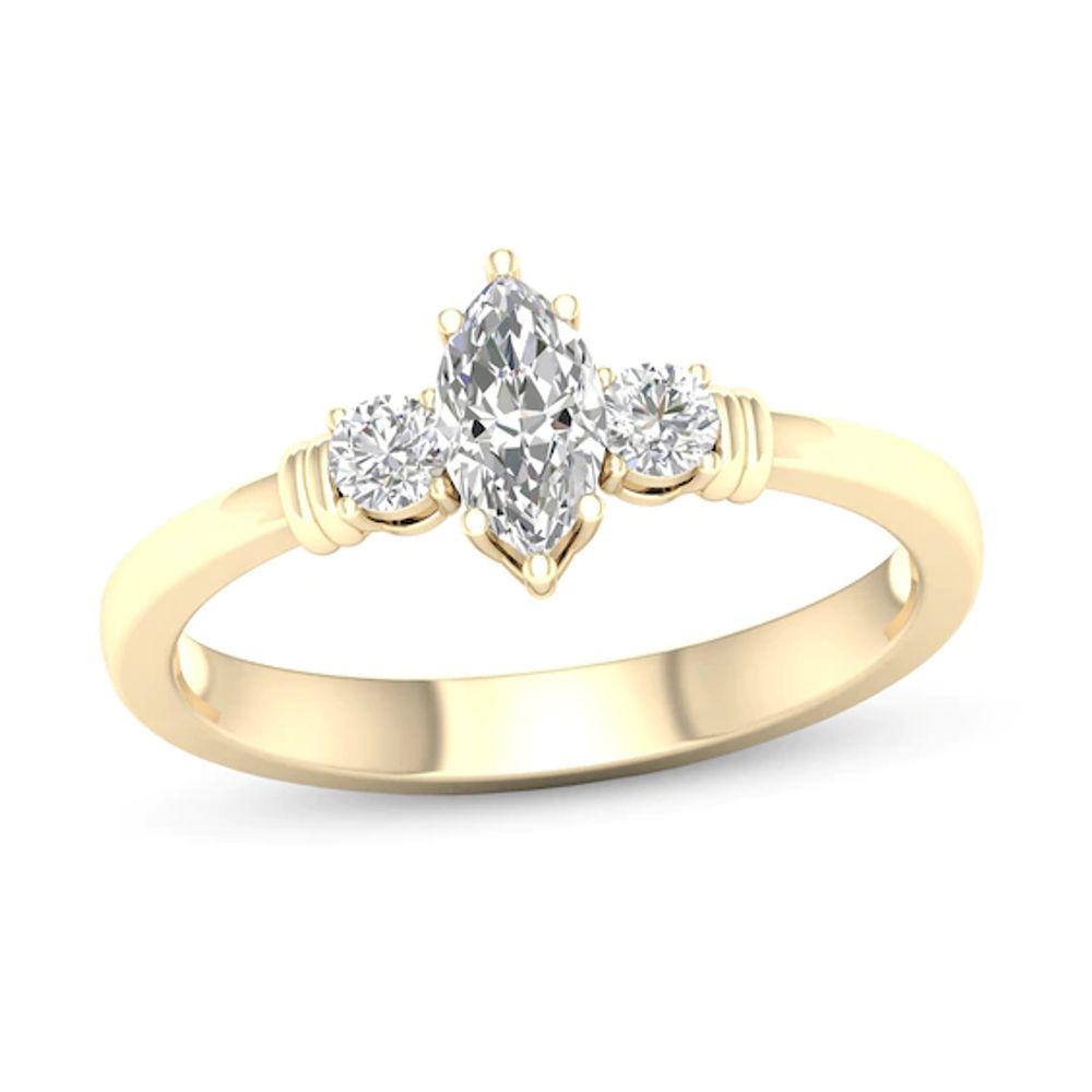 Diamond Solitaire Ring 1 carat Round 14K Yellow Gold (I2/I)