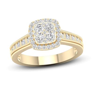 Diamond Engagement Ring 5/8 ct tw Round-Cut 10K Yellow Gold