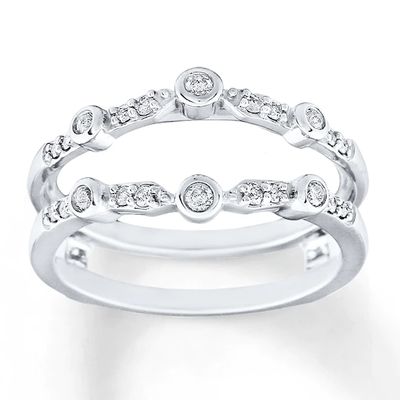 Diamond Enhancer Ring 1/5 ct tw Round-cut 14K White Gold