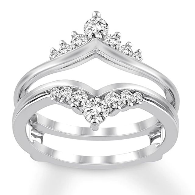 Diamond Enhancer Ring 1/2 ct tw Round-cut 10K White Gold