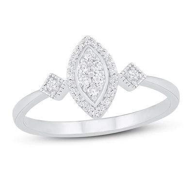 Diamond Fashion Ring 1/6 ct tw Round-cut 10K White Gold