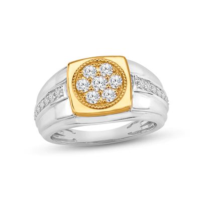 Men's Diamond Ring 3/4 ct tw Round-cut 10K Two-Tone Gold